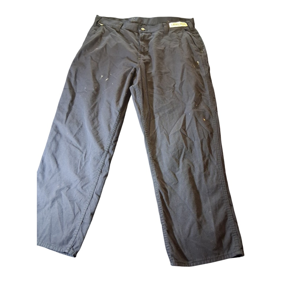 Carhartt FR Flame Resistant Work Pants Navy Blue 38x30 73478-20 Paint Splatter
